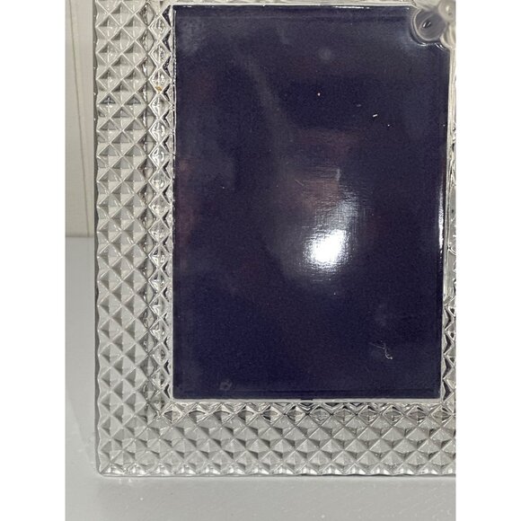 VTG 3D Clear Glass Floral Picture Frame 7.5"x9.5" Blue Felt Back Home Decor - Picture 5 of 8